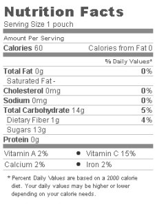 Trader Joe's Apple Carrot Fruit Sauce Crushers - Nutrition Facts