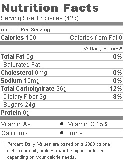 Trader Joe's Dried Fruit Green Mango - Nutritional Facts