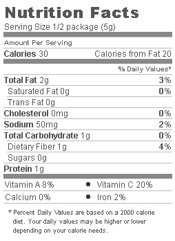 Trader Joe's Roasted Seaweed Snack - Nutritional Facts