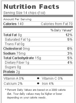 Trader Joe's Super Seeded Tortilla Chips - Nutritional Facts