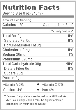 Trader Joe's Pear Cinnamon Cider - Nutritional Facts