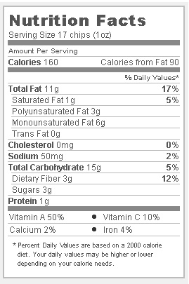 Trader Joe's Ridge Cut Sweet Potato Chips - Nutritional Facts