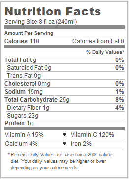 Trader Joe's Tangerine Juice Nutritional Facts Trader Joe's Tangerine Juice Nutritional Facts