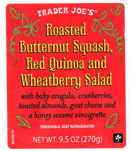 Trader Joe's Roasted Butternut Squash Red Quinoa and Wheat Berry Salad