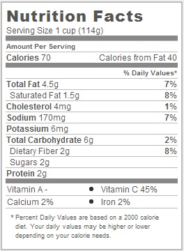 Trader Joe's Cauliflower Romanesco Basilic - Nutrition Facts