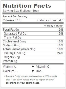 Trader Joe's Dried Persimmon - Nutritional Information
