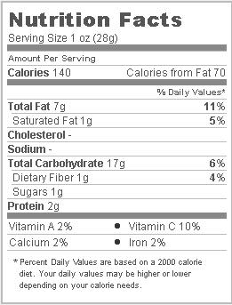 Trader Joe's Cheddar and Horseradish Chips - Nutrition Facts
