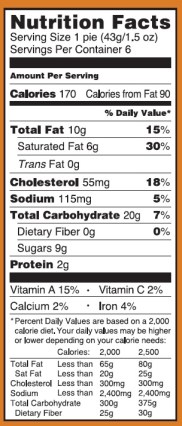Trader Joe's Mini Pumpkin Pies - Nutrtion Facts