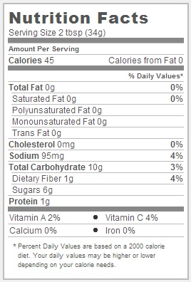 Trader Joe's Corn and Chile Salsa - Nutrition Facts