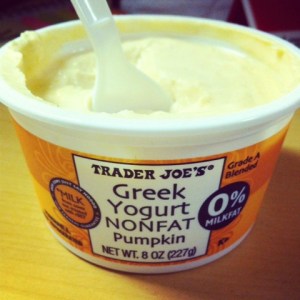 Trader Joe's Non-fat pumpkin greek yogurt