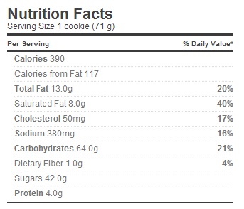 Trader Joe's Inside Out Carrot Cake Cookies - Nutrition Facts