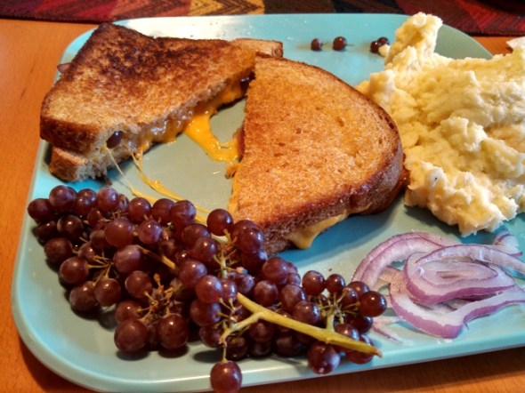 Trader Joe's Champagne Grapes - Cheese Sandwich