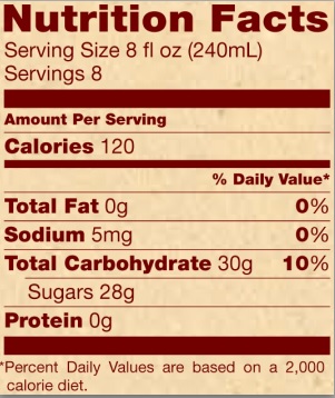 Trader Joe's 100% Honeycrisp Apple Cider - Nutrition Facts