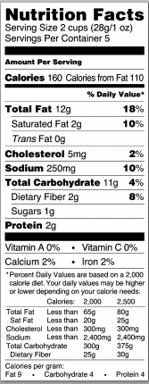 Trader Joe's Baconesque White Cheddar Popcorn - Nutrtion Facts