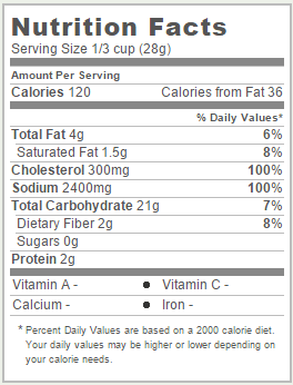 Trader Joe's Giant Peruvian Inca Corn - Nutrition Facts