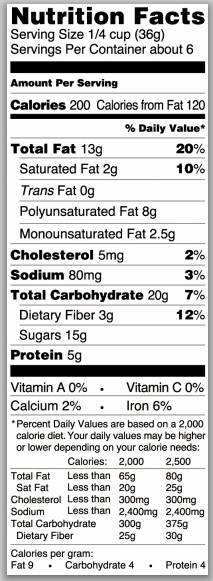 Trader Joe's Rosemary & Thyme Maple Toffee Sunflower Seeds - Nutrition Facts