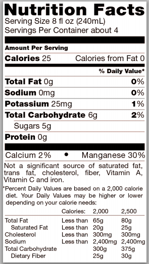 Trader Joe's Maple Water - Nutrition Facts