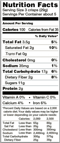 Trader Joe's Brownie Crisps - Nutrition Facts