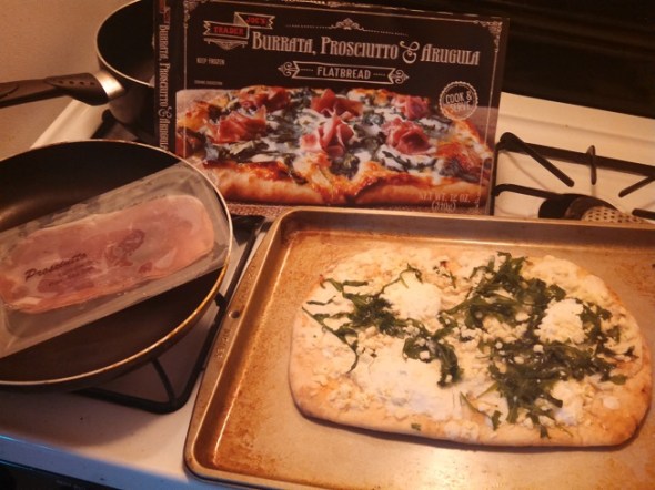 Trader Joe's Buratta, Prosciutto and Arugula Flatbread 2
