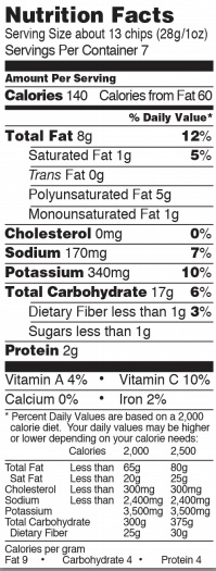 Trader Joe's Ghost Pepper Potato Chips - Nutrition Facts
